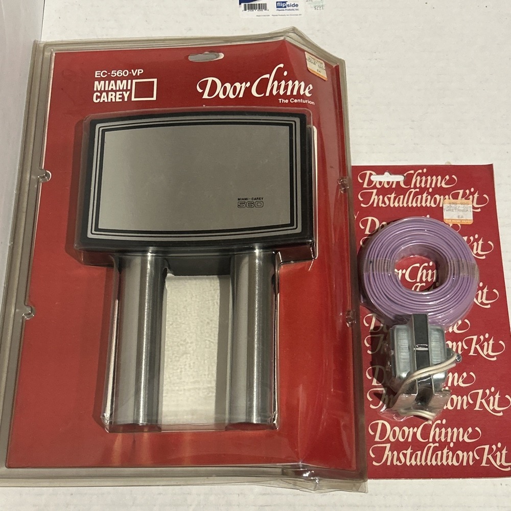 MIAMI CAREY Mid-Century Modern Doorbell Door Chime MCM Silver 560 With Kit